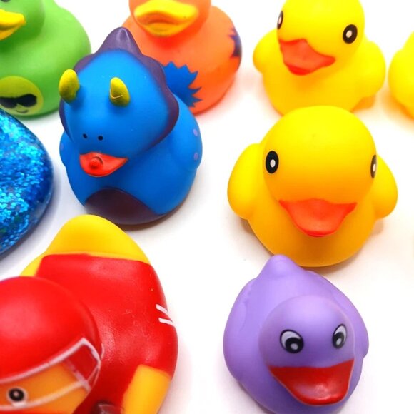 10 Assorted Rubber Duck Duckies 1" To 2" Various Colors + Styles - Picture 5 of 7